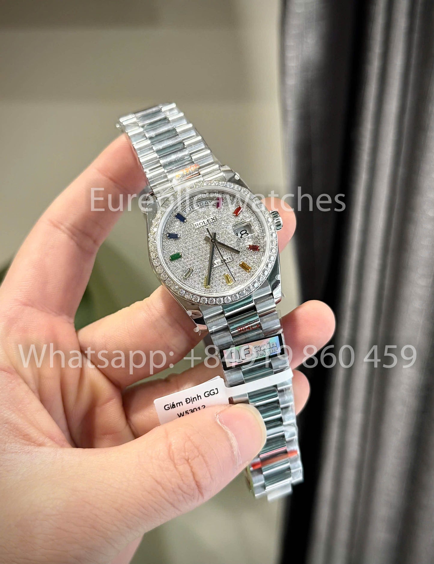 Rolex Day-Date 36 Ref: m128396tbr-0006 Platium 1:1 Best Clone QF Factory Custom Watch