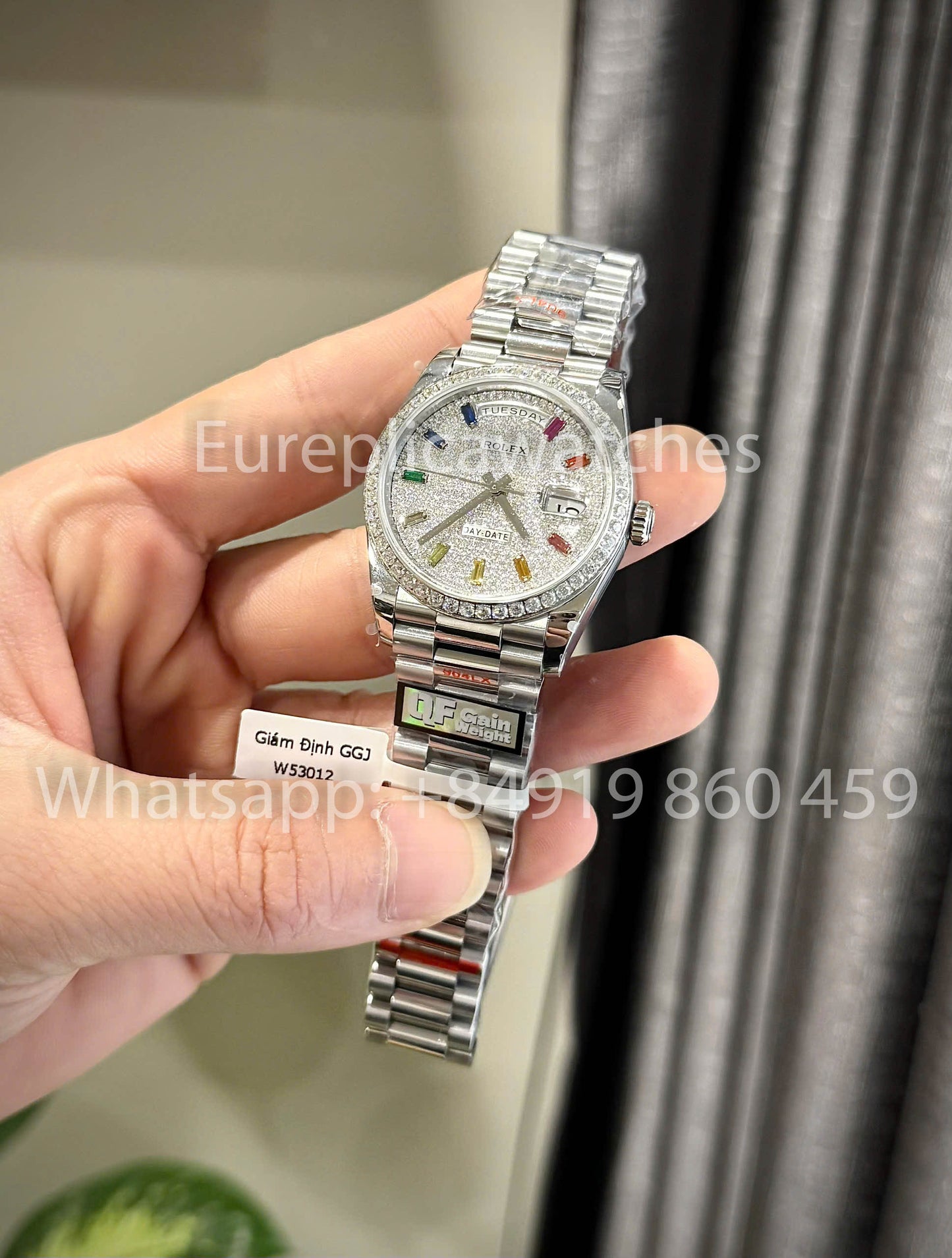 Rolex Day-Date 36 Ref: m128396tbr-0006 Platium 1:1 Best Clone QF Factory Custom Watch