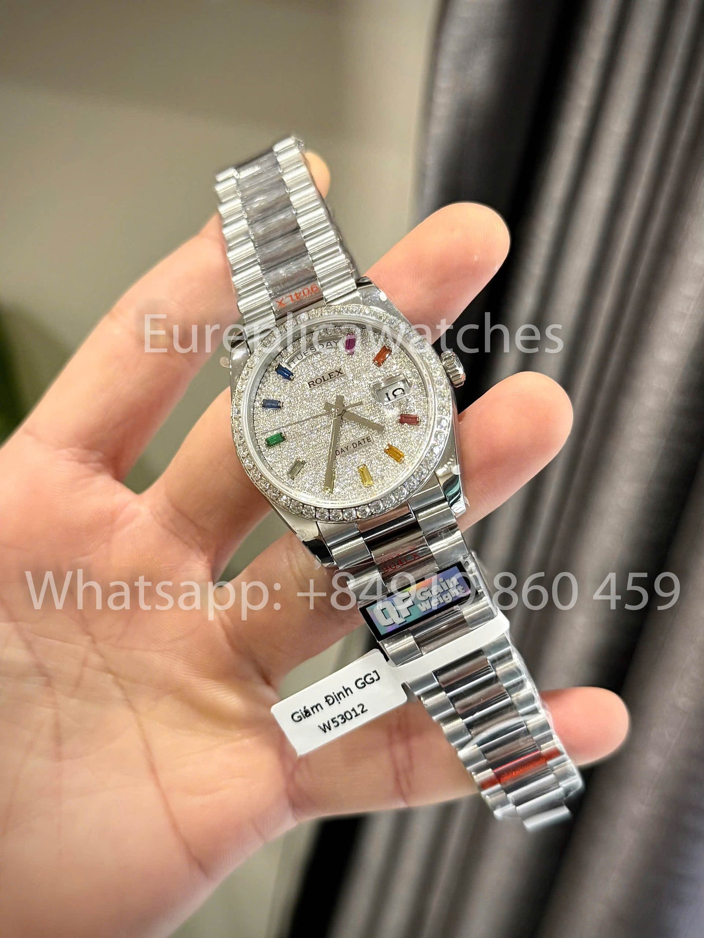 Rolex Day-Date 36 Ref: m128396tbr-0006 Platium 1:1 Best Clone QF Factory Custom Watch