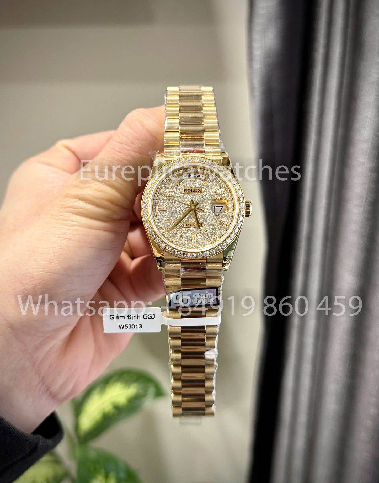 Rolex Day-Date 36 Ref: m128396tbr Gold 1:1 Best Clone QF Factory Custom Watch