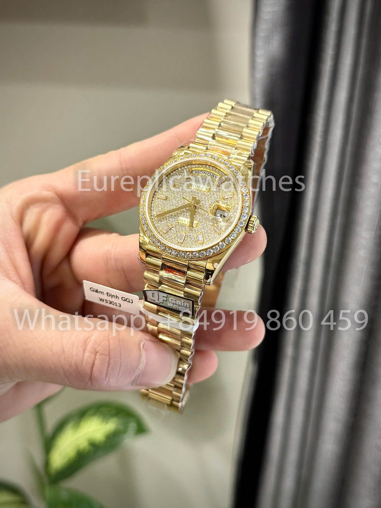Rolex Day-Date 36 Ref: m128396tbr Gold 1:1 Best Clone QF Factory Custom Watch