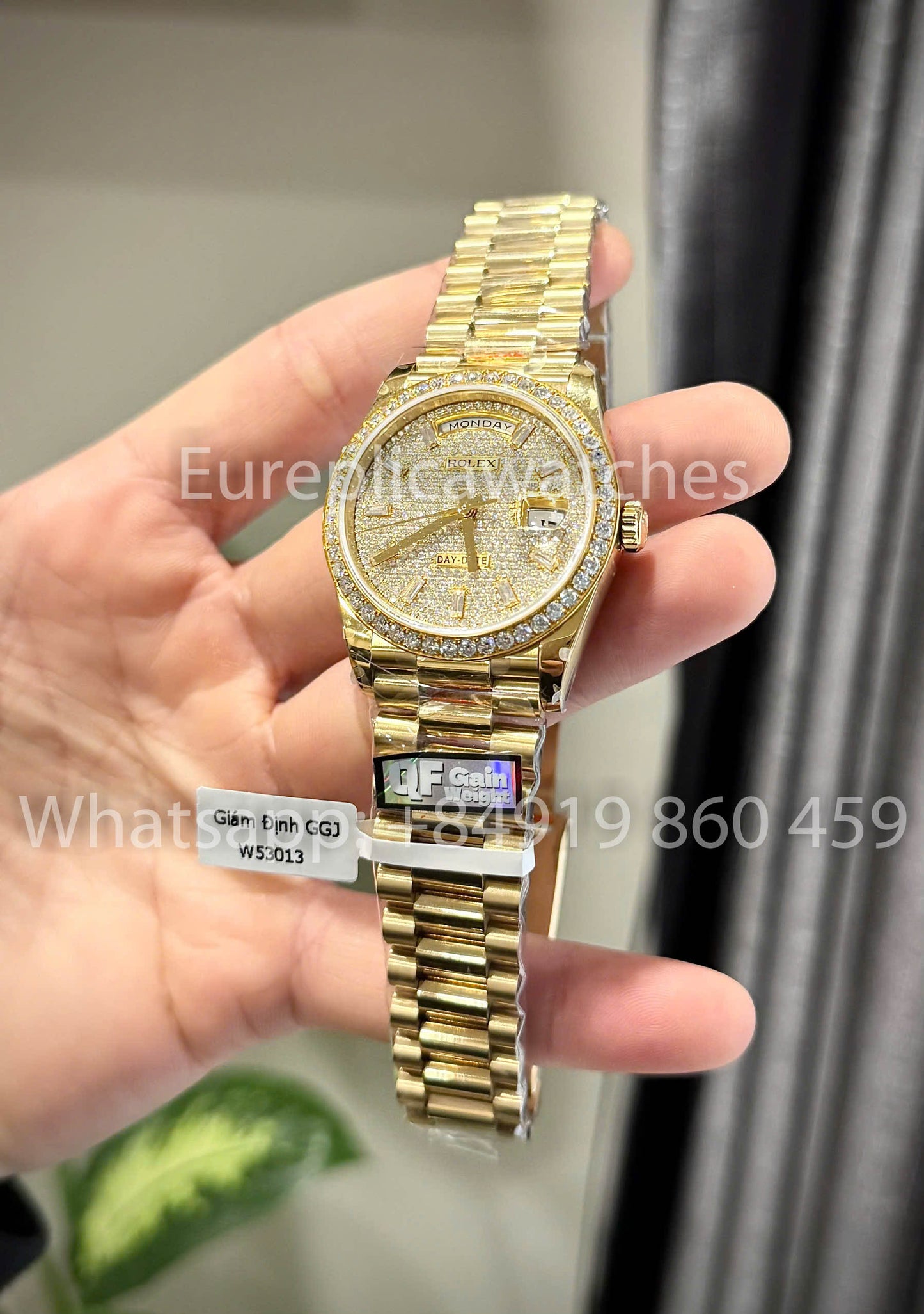 Rolex Day-Date 36 Ref: m128396tbr Gold 1:1 Best Clone QF Factory Custom Watch