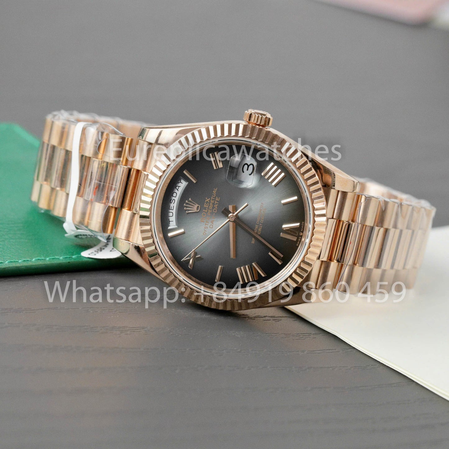 Rolex unveils the new Day-Date 40mm  Slate Dial 2024 QF Factory 1:1 Best Clone Custom Gold Plated