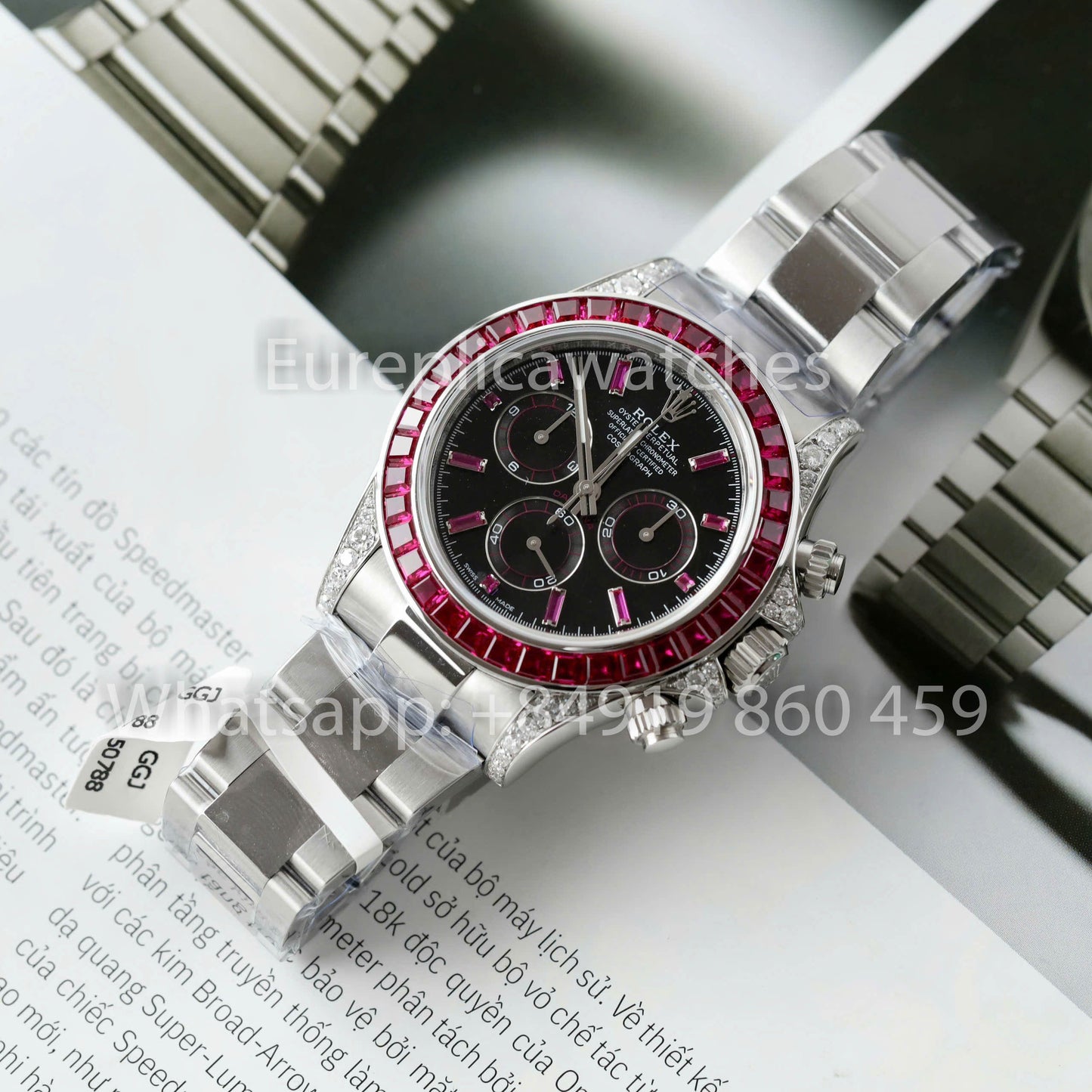 Rolex Cosmograph Daytona 40 mm, lunette saphir personnalisée, cadran noir, 116520, meilleur clone