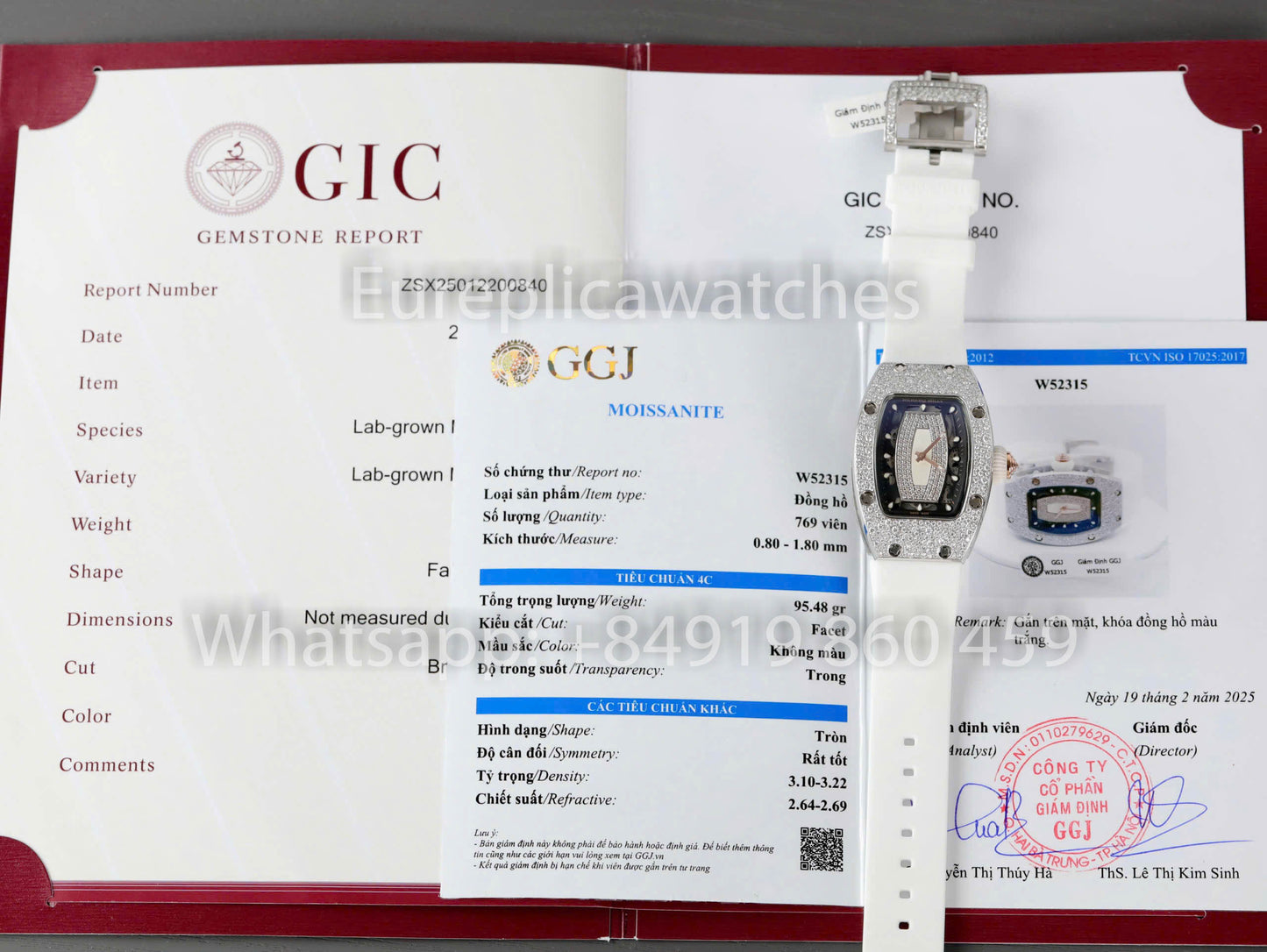 Richard Mille RM 07-01 1:1 Bester Klon RM Fabrik Custom Moissanite Stone White Strap