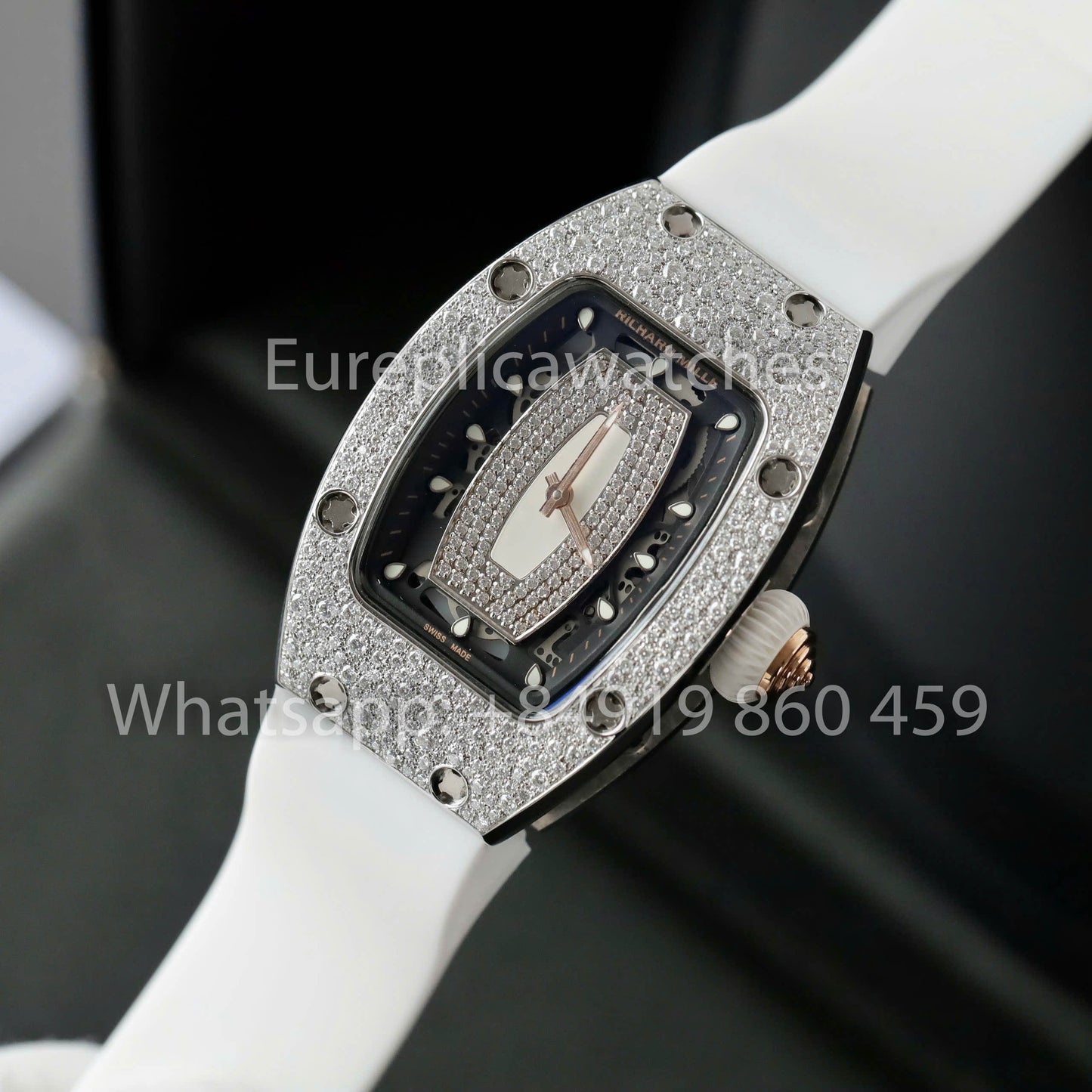 Richard Mille RM 07-01 1:1 Bester Klon RM Fabrik Custom Moissanite Stone White Strap