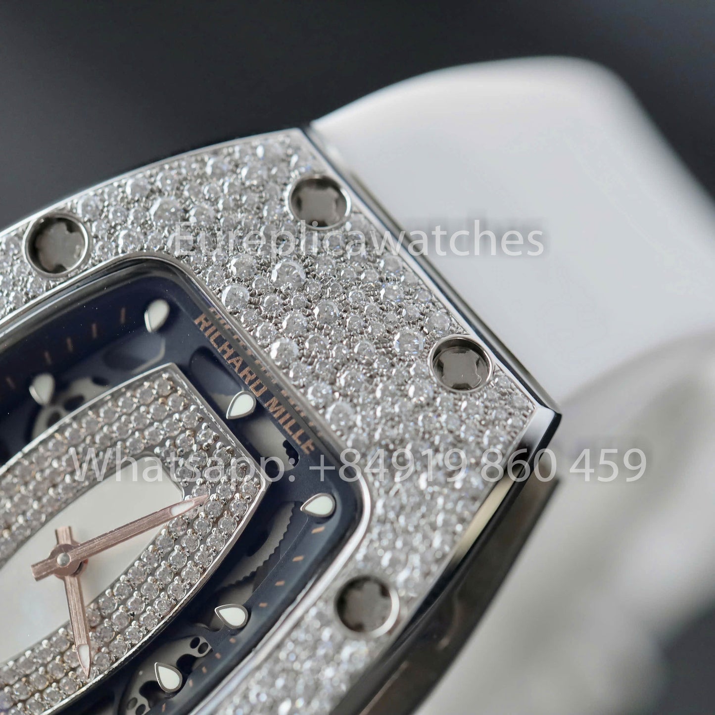 Richard Mille RM 07-01 1:1 Bester Klon RM Fabrik Custom Moissanite Stone White Strap