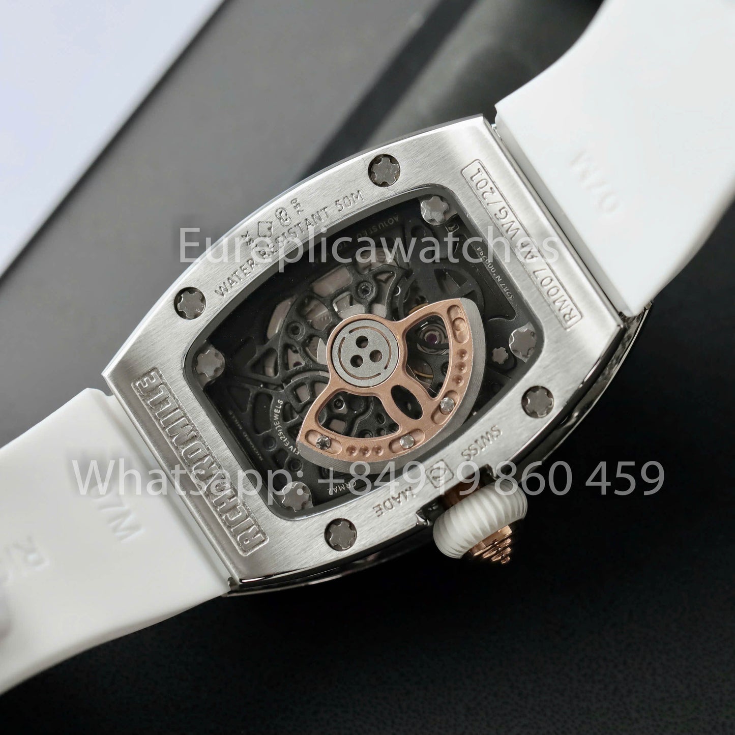 Richard Mille RM 07-01 1:1 Bester Klon RM Fabrik Custom Moissanite Stone White Strap