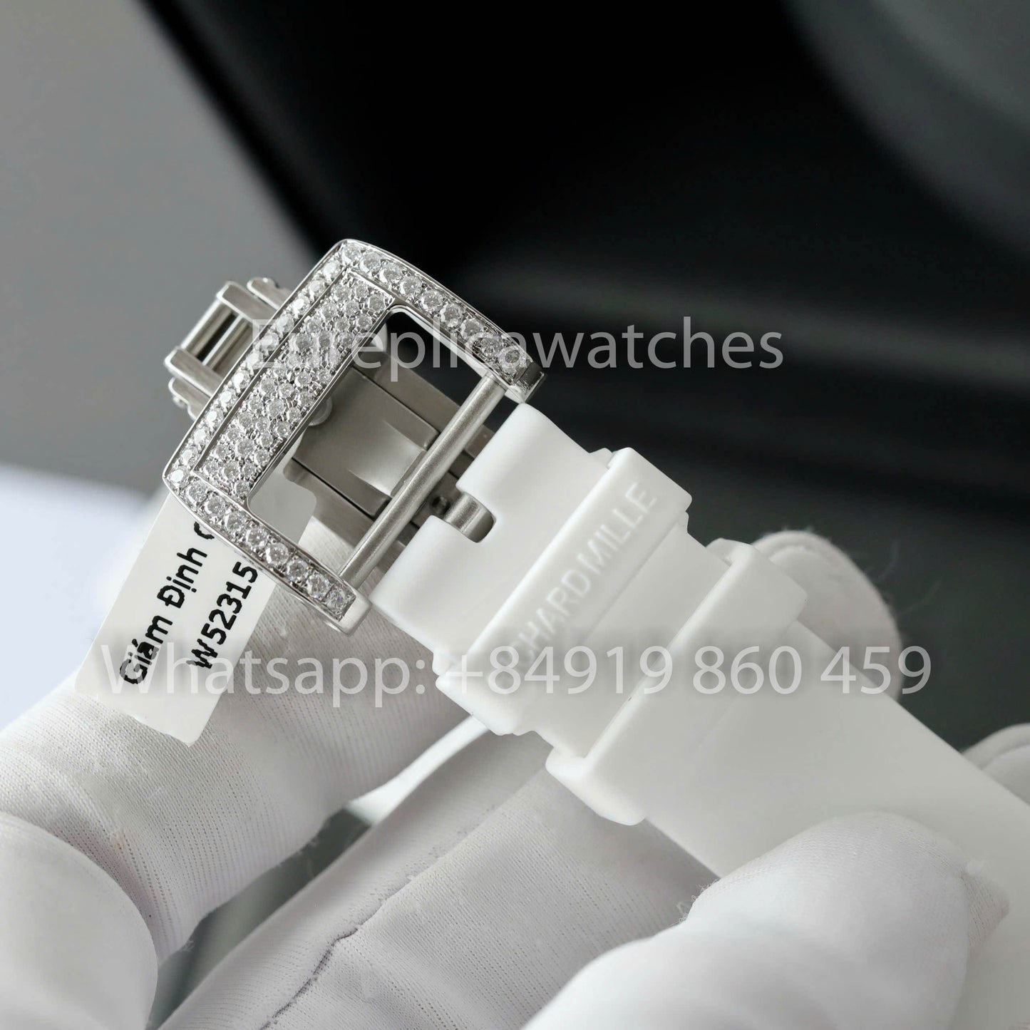 Richard Mille RM 07-01 1:1 Bester Klon RM Fabrik Custom Moissanite Stone White Strap