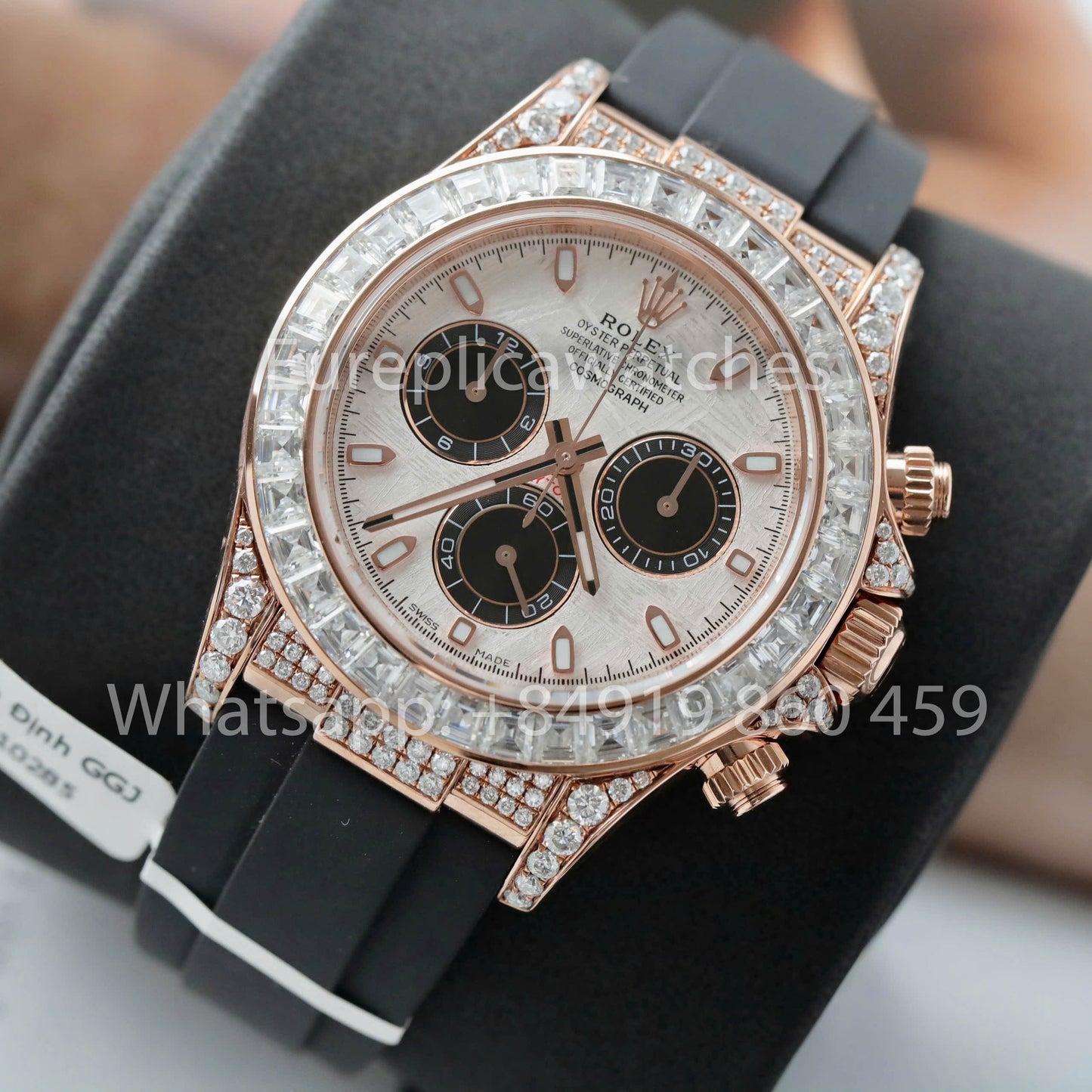 Rolex Daytona M126535TBR-0002 Custom Watch 1:1 Best Clone Moissanite and gold