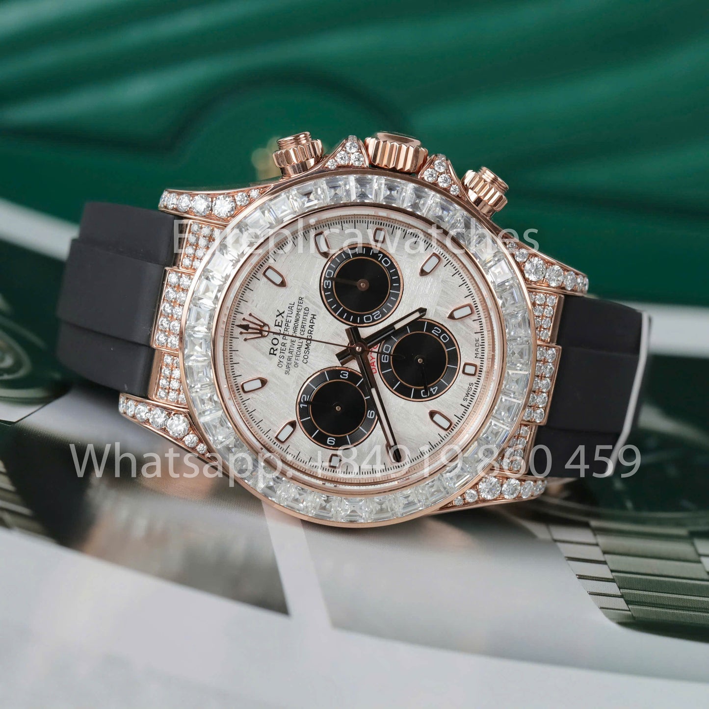Rolex Daytona M126535TBR-0002 Custom Watch 1:1 Best Clone Moissanite and gold