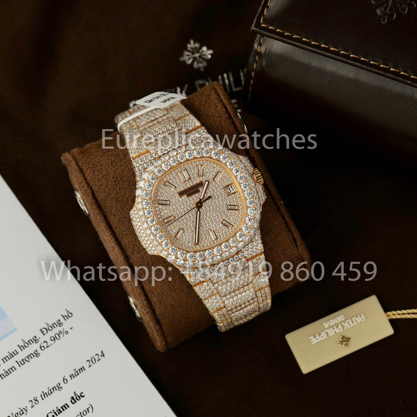 Patek Philippe Nautilus 5711 Full Iced Out – 1:1 Best Clone Moissanite Zifferblatt