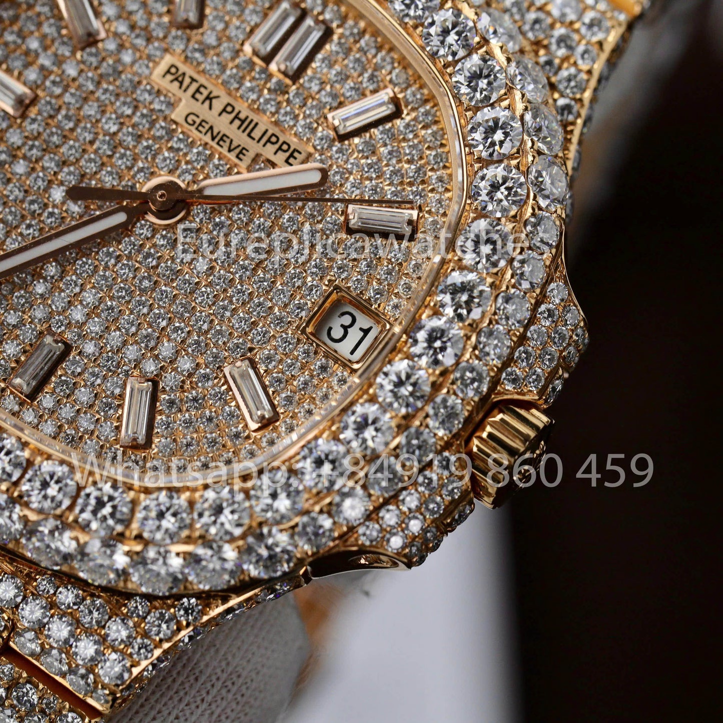 Patek Philippe Nautilus 5711 Full Iced Out – 1:1 Best Clone Moissanite Zifferblatt