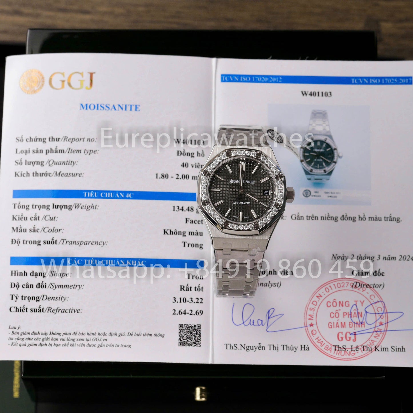 Audemars Piguet 15451ST.ZZ.1256ST.01 Custom Watch 1:1 Best Clone Moissanite Bezel