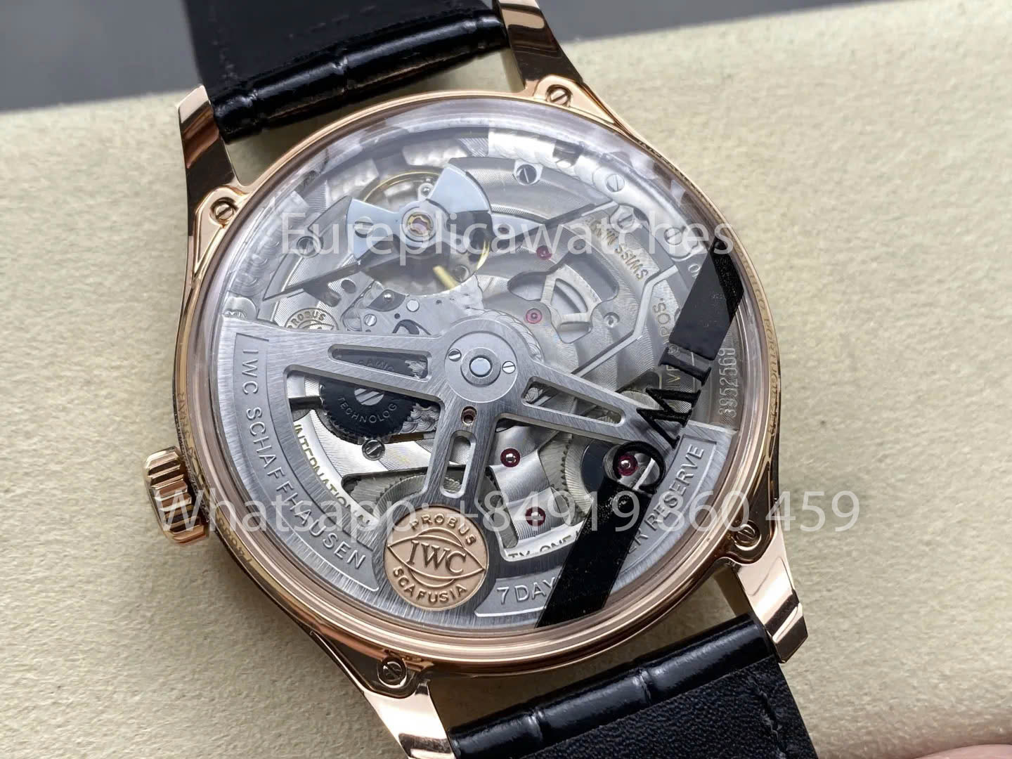 IWC Portugieser IW501707 APS Fabrik 1:1 Beste Klonuhr Schwarzes Zifferblatt Lederarmband