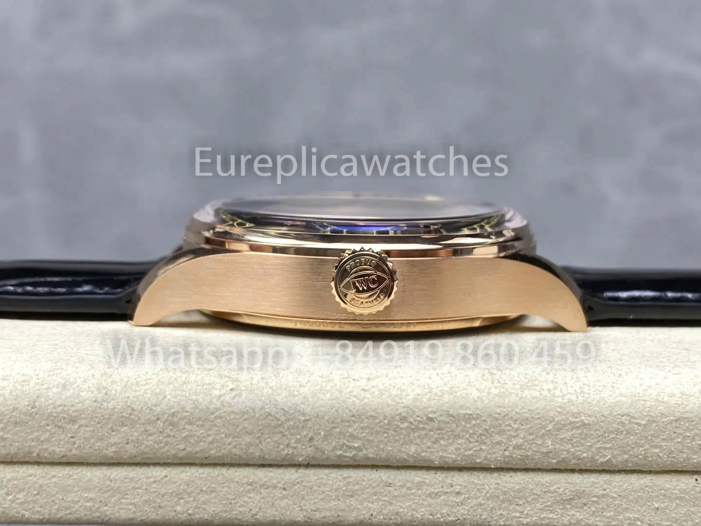 IWC Portugieser IW501707 APS Fabrik 1:1 Beste Klonuhr Schwarzes Zifferblatt Lederarmband