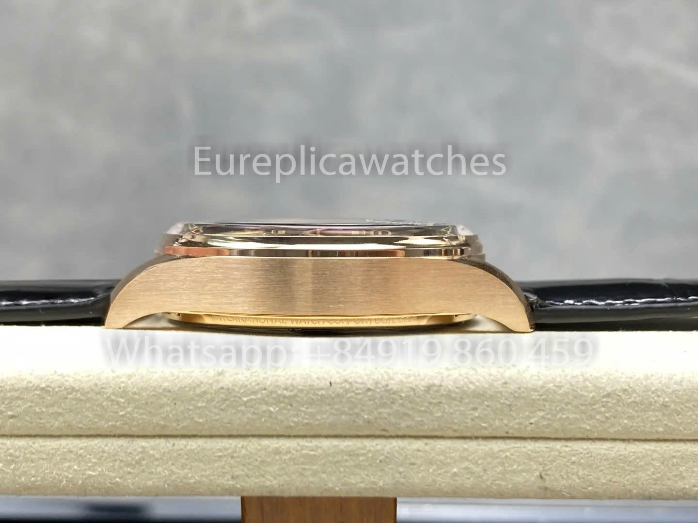 IWC Portugieser IW501707 APS Fabrik 1:1 Beste Klonuhr Schwarzes Zifferblatt Lederarmband