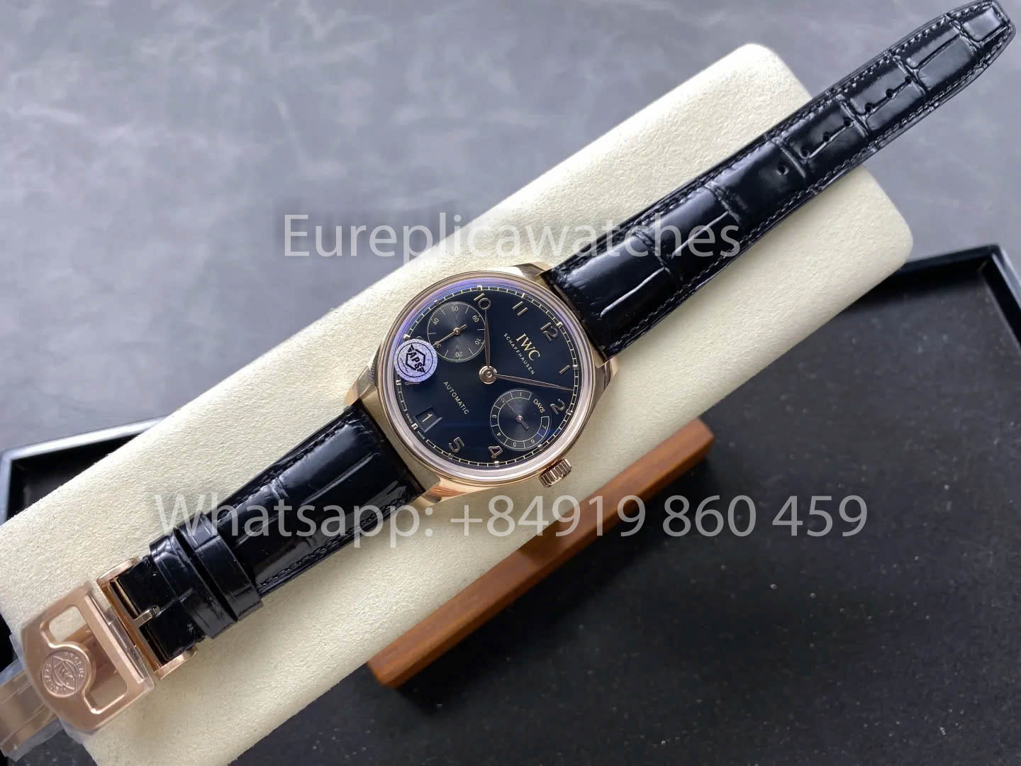 IWC Portugieser IW501707 APS Fabrik 1:1 Beste Klonuhr Schwarzes Zifferblatt Lederarmband