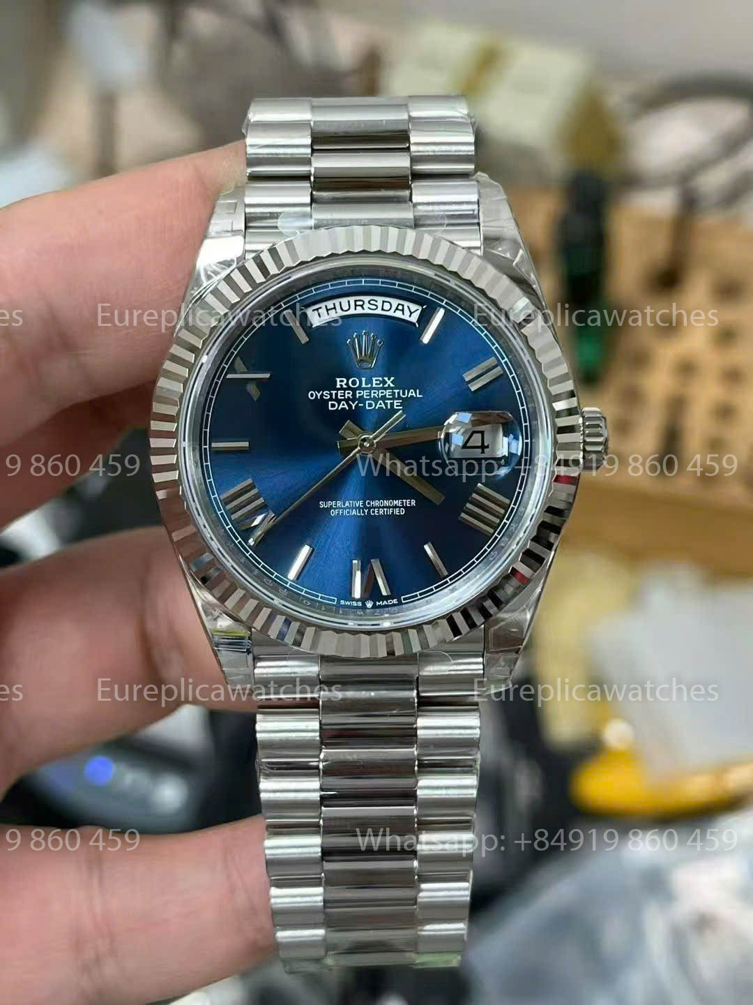 Rolex Day Date 40 M228239-0076 Cadran bleu 1:1 Meilleure version VS Factory 3255 Mouvement Dandong