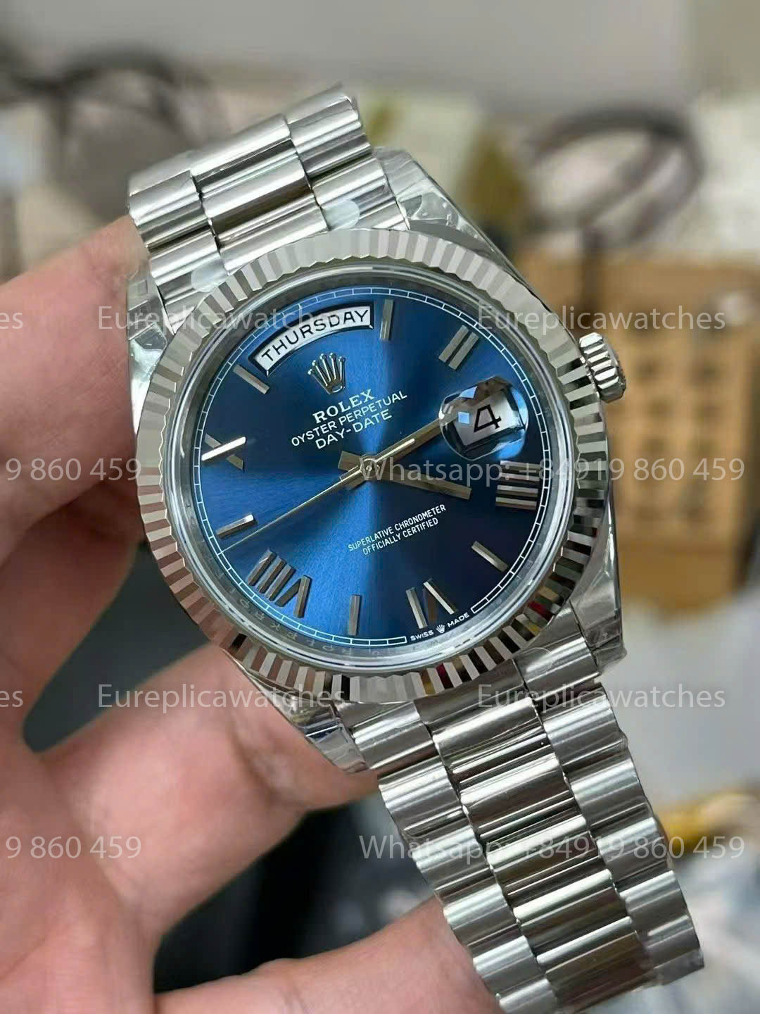 Rolex Day Date 40 M228239-0076 Cadran bleu 1:1 Meilleure version VS Factory 3255 Mouvement Dandong