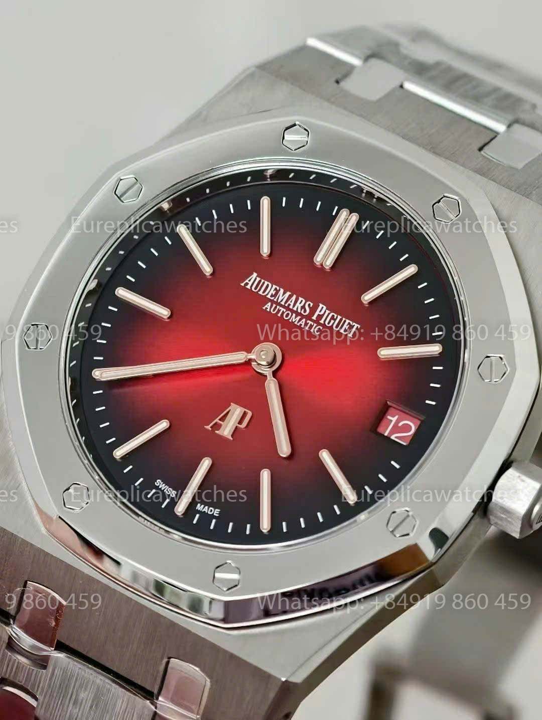 Audemars Piguet Royal Oak 16202XT „Jumbo“ extraflach, rotes Zifferblatt, 1:1 beste Version, ZF-Fabrik.