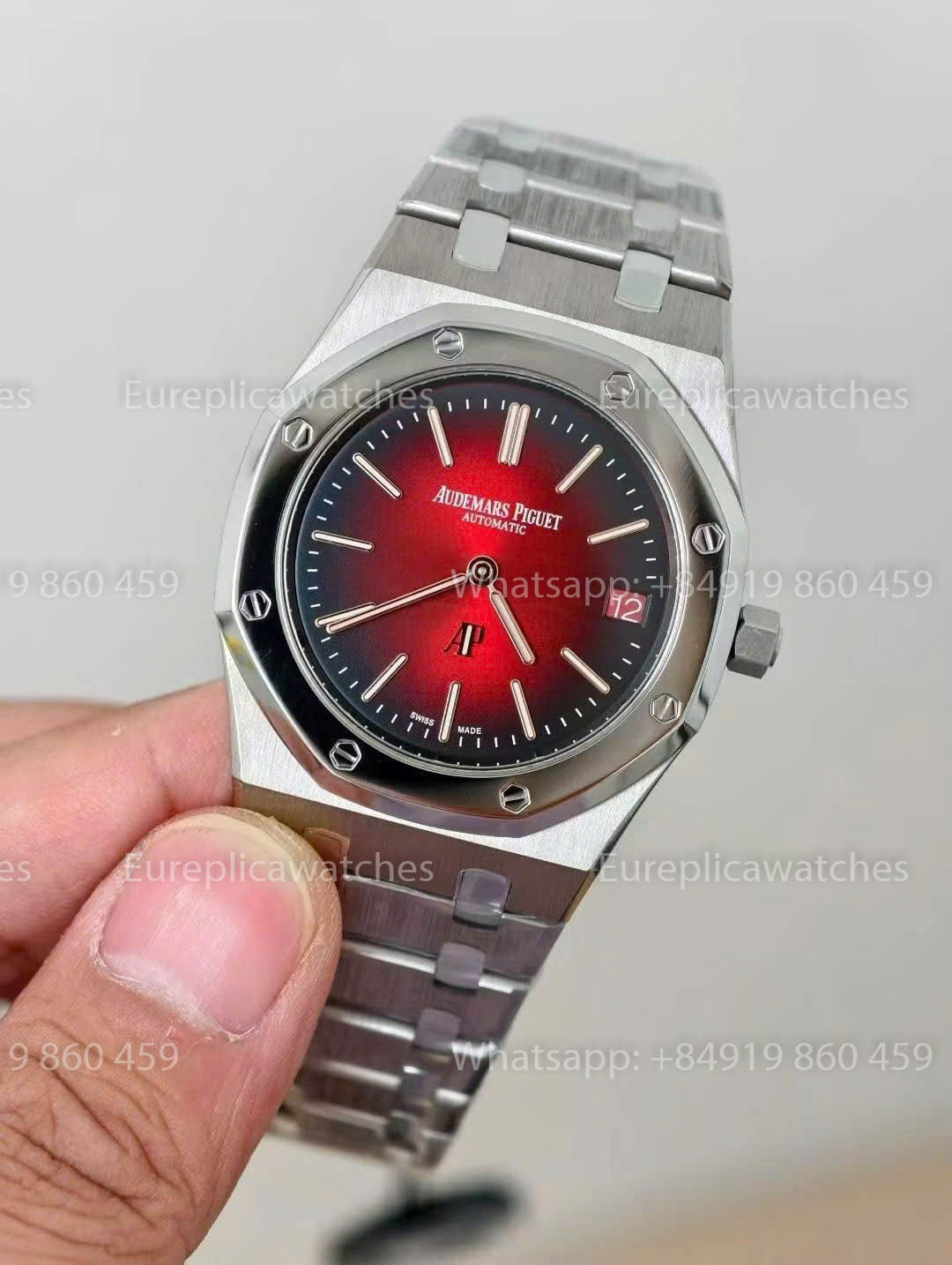 Audemars Piguet Royal Oak 16202XT „Jumbo“ extraflach, rotes Zifferblatt, 1:1 beste Version, ZF-Fabrik.