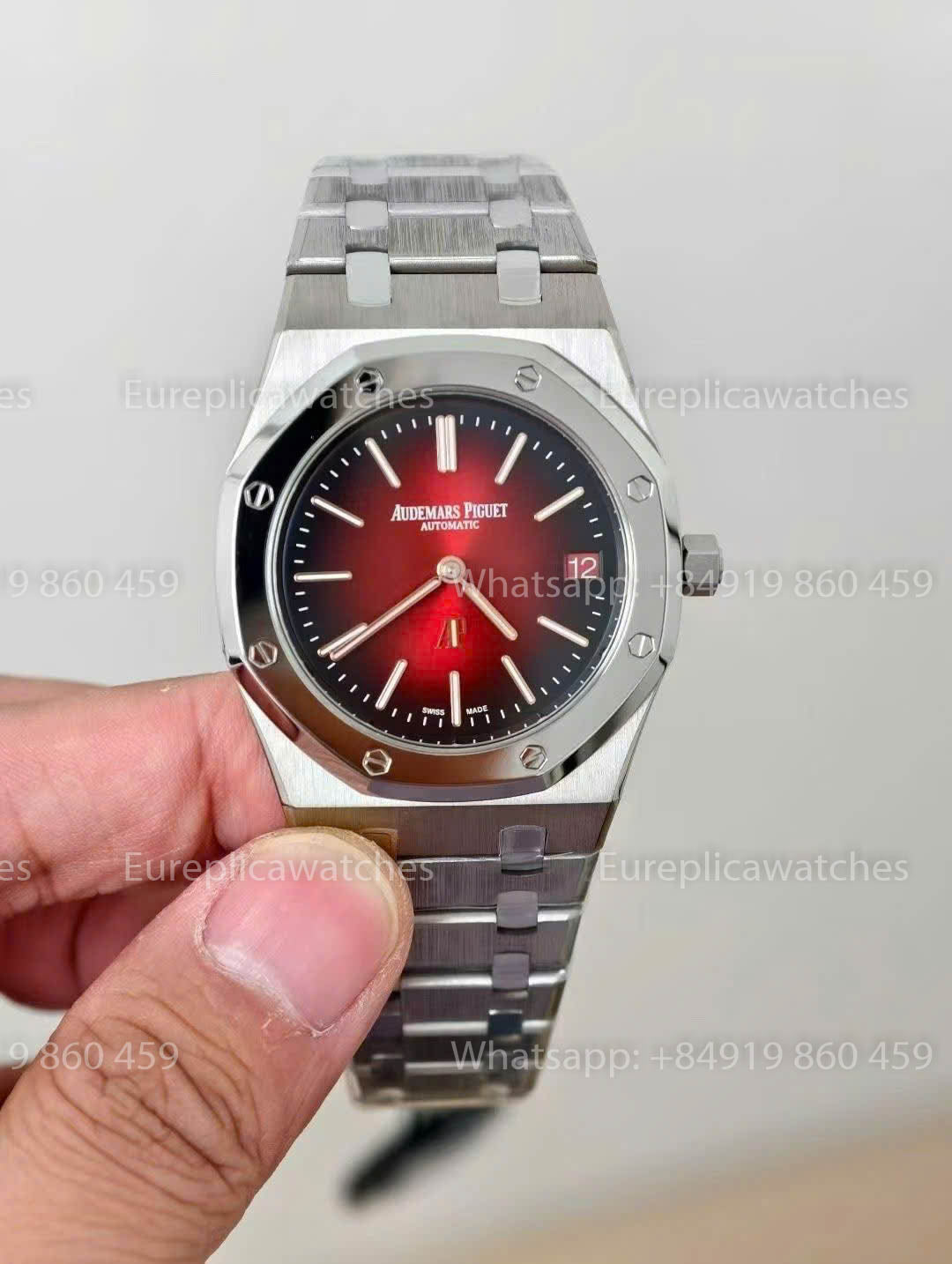 Audemars Piguet Royal Oak 16202XT „Jumbo“ extraflach, rotes Zifferblatt, 1:1 beste Version, ZF-Fabrik.