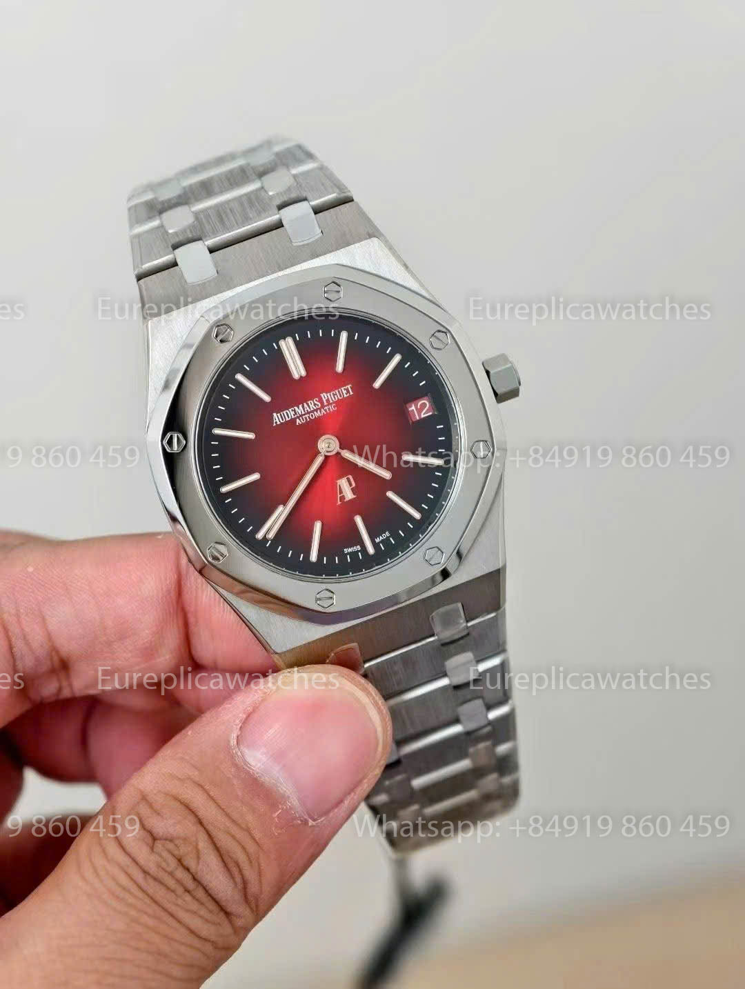 Audemars Piguet Royal Oak 16202XT „Jumbo“ extraflach, rotes Zifferblatt, 1:1 beste Version, ZF-Fabrik.