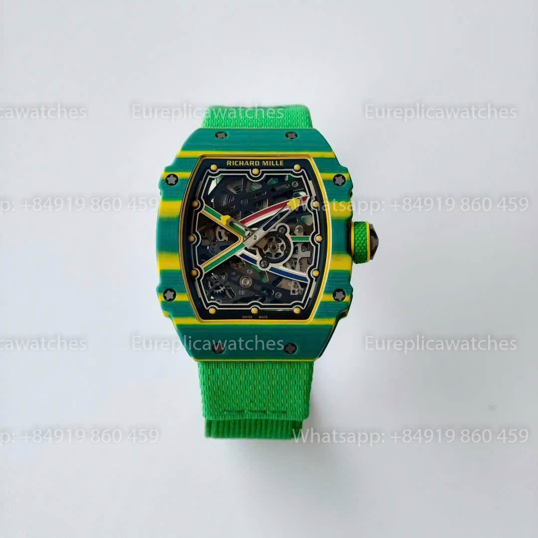 Réplique Richard Mille RM67-02 Wayde van Niekerk 1:1 Meilleure version VAF Factory Green NTPT Carbon