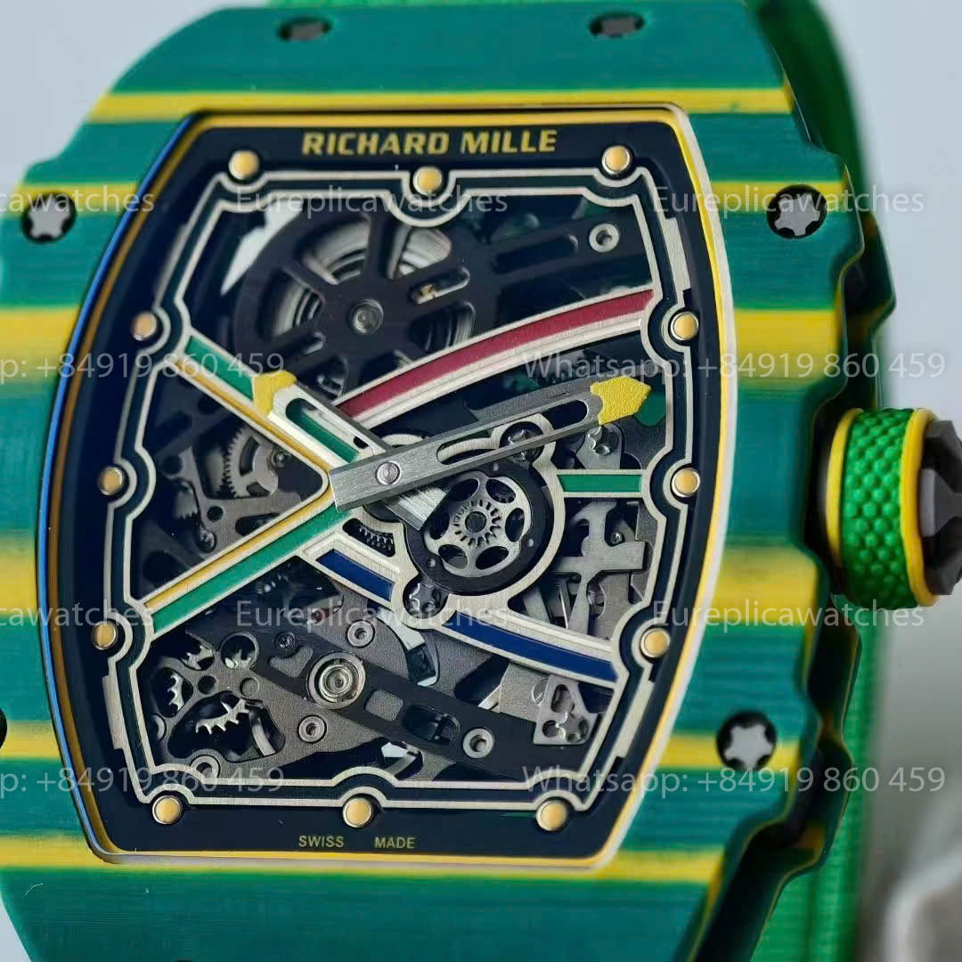 Réplique Richard Mille RM67-02 Wayde van Niekerk 1:1 Meilleure version VAF Factory Green NTPT Carbon