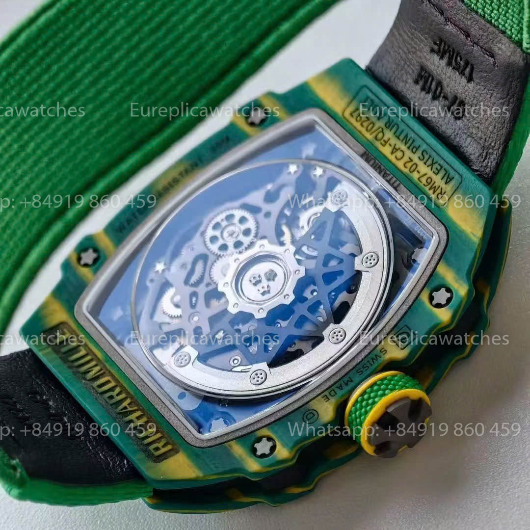 Réplique Richard Mille RM67-02 Wayde van Niekerk 1:1 Meilleure version VAF Factory Green NTPT Carbon