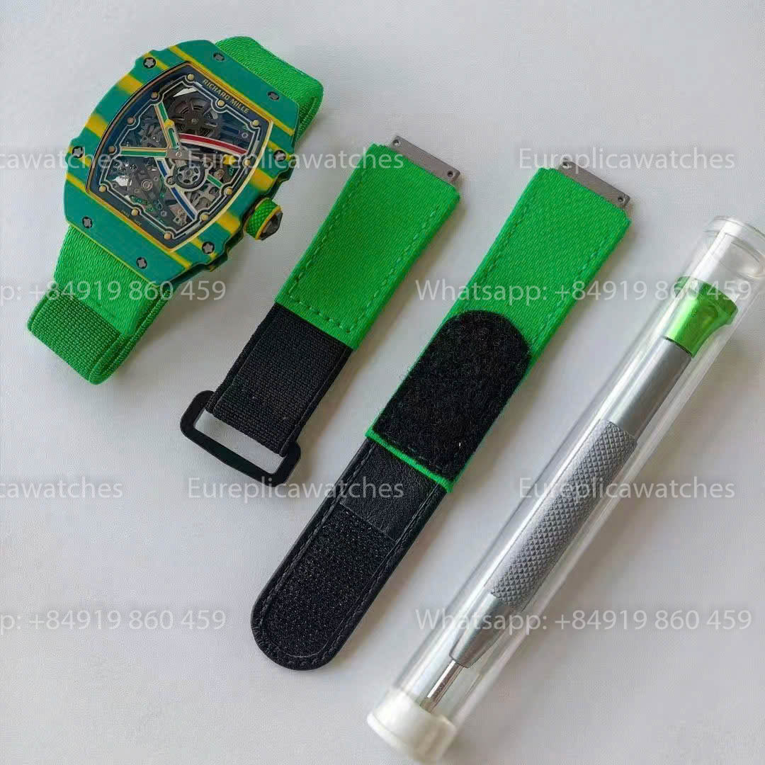 Réplique Richard Mille RM67-02 Wayde van Niekerk 1:1 Meilleure version VAF Factory Green NTPT Carbon