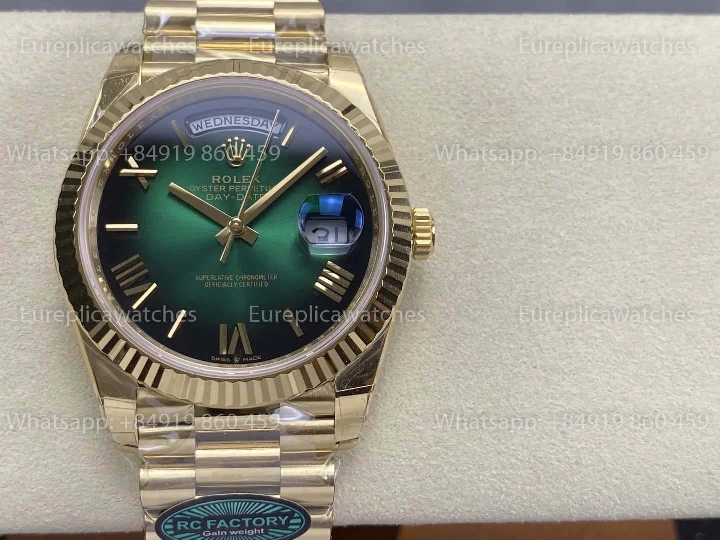 RC Factory Rolex Yellow Gold Day Date 40 228238-0069 Yellow Dial  1:1 Best Version 211 gram