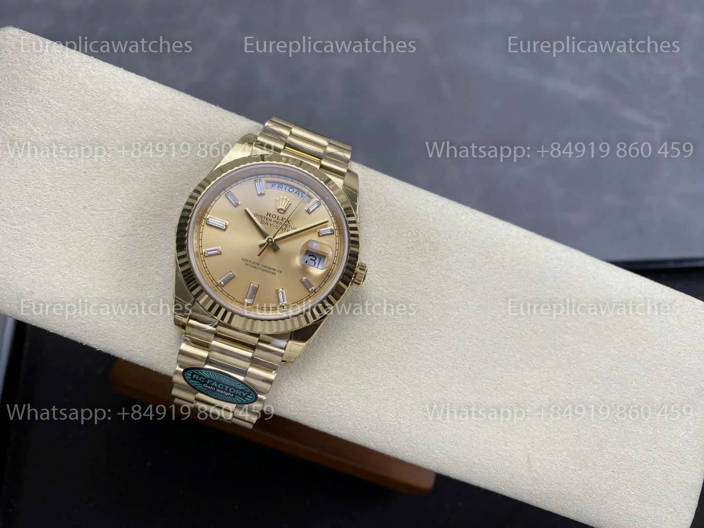 RC Factory Rolex Yellow Gold Day Date 40 228238-0005 Sundust Dial  1:1 Best Version 211 gram