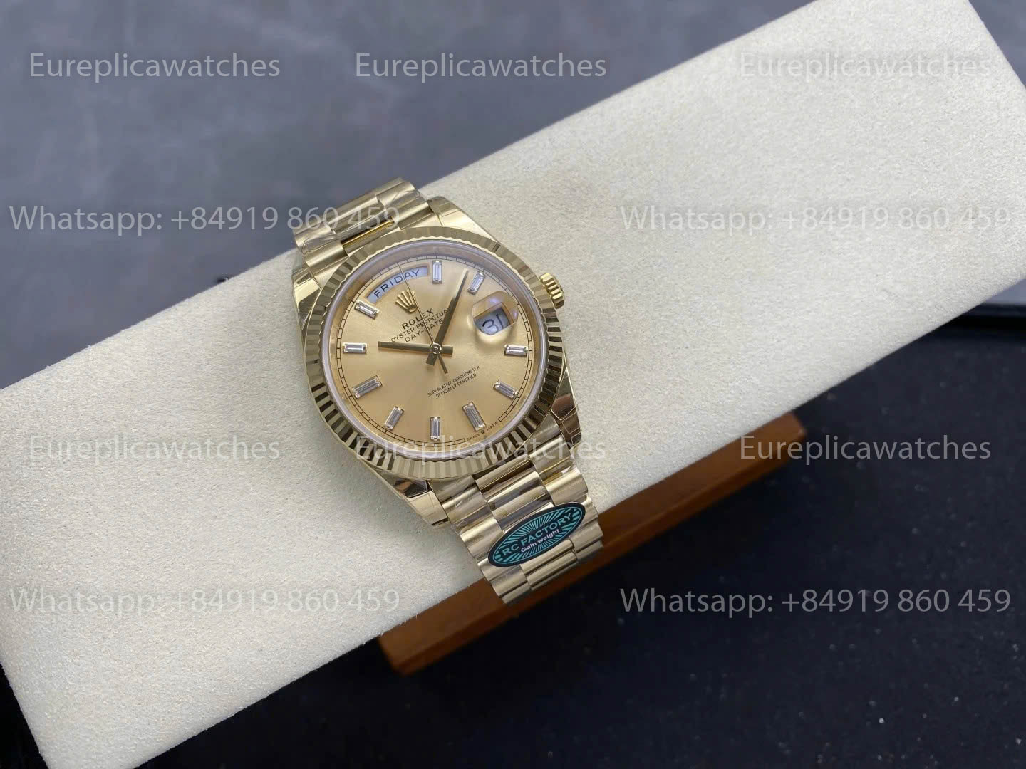 RC Factory Rolex Yellow Gold Day Date 40 228238-0005 Sundust Dial  1:1 Best Version 211 gram