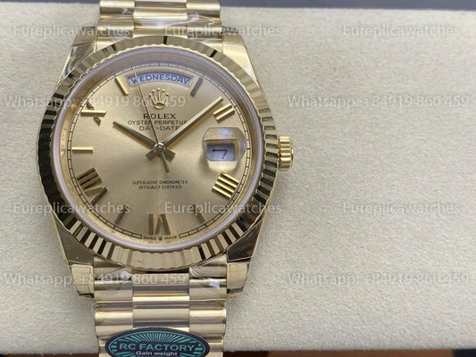 RC Factory Rolex Yellow Gold Day Date 40 228238-0006 Yellow Dial  1:1 Best Version 211 gram