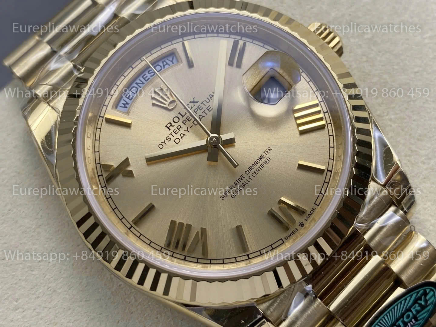 RC Factory Rolex Yellow Gold Day Date 40 228238-0006 Yellow Dial  1:1 Best Version 211 gram