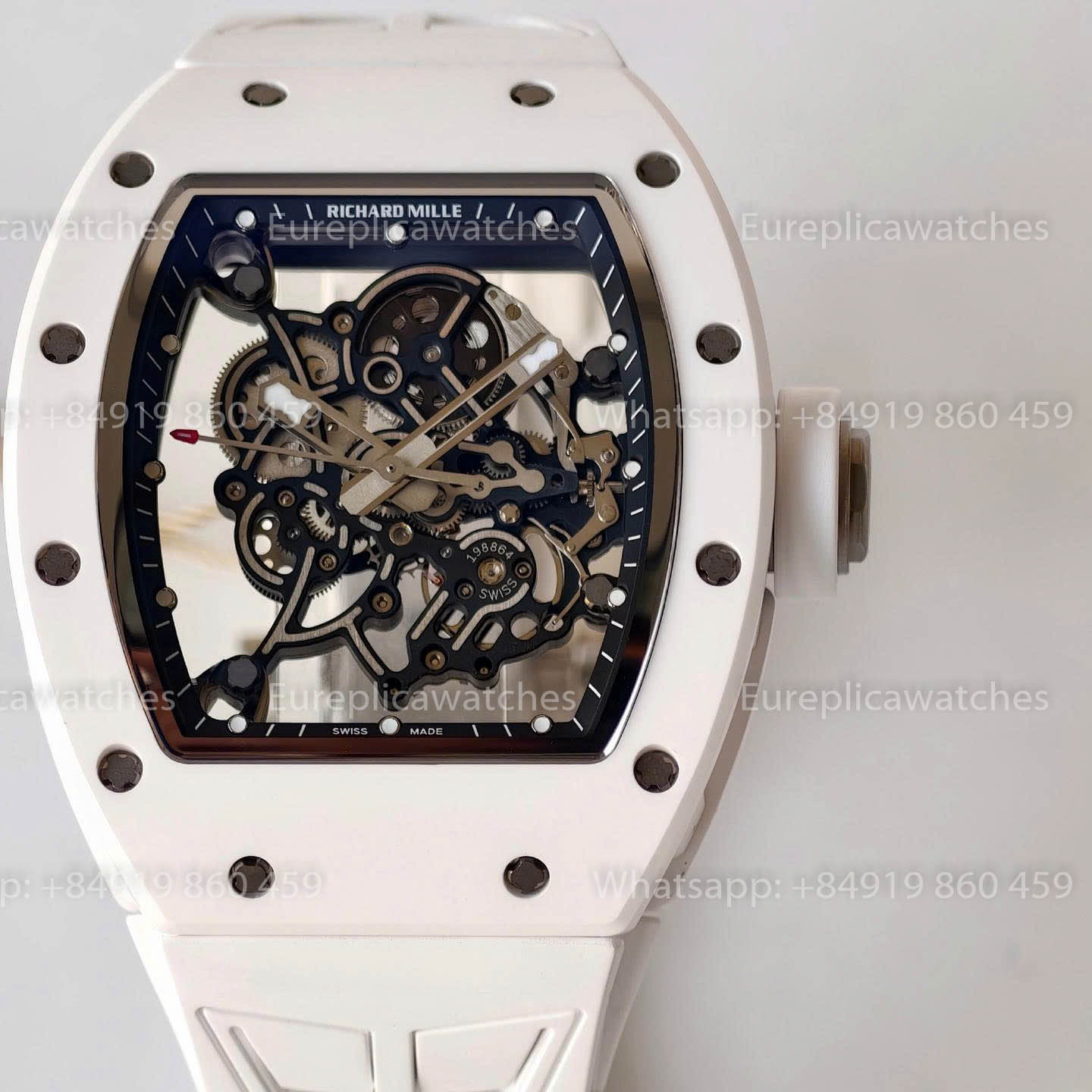 UMI RICHARD MILLE RM055 White Ceramic Case 1:1 High-Grade Custom Edition