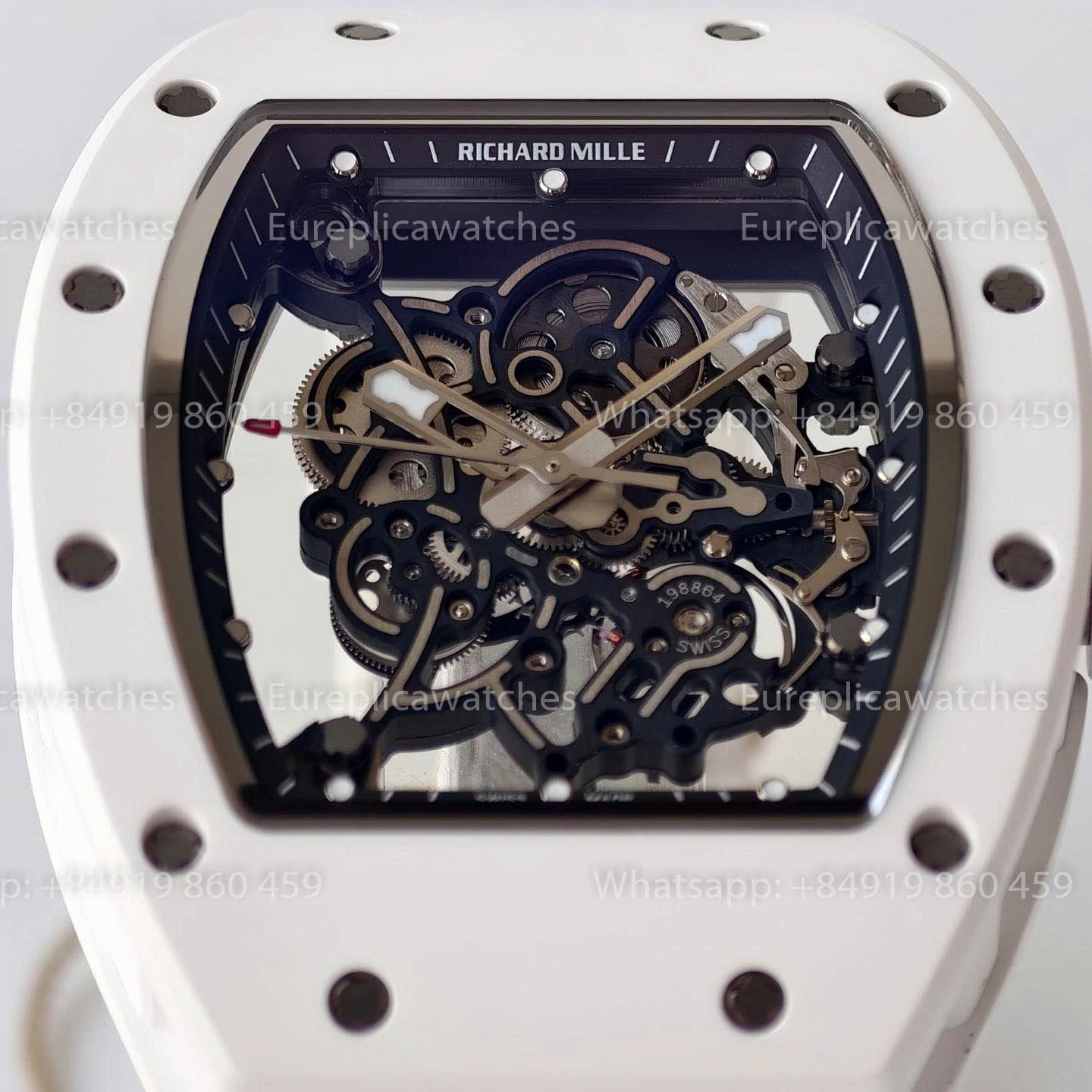 UMI RICHARD MILLE RM055 White Ceramic Case 1:1 High-Grade Custom Edition