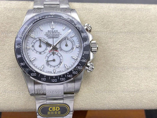 CBD Factory  Rolex Cosmograph Daytona 126500LN Free Sprung White Dial Daytona Panda