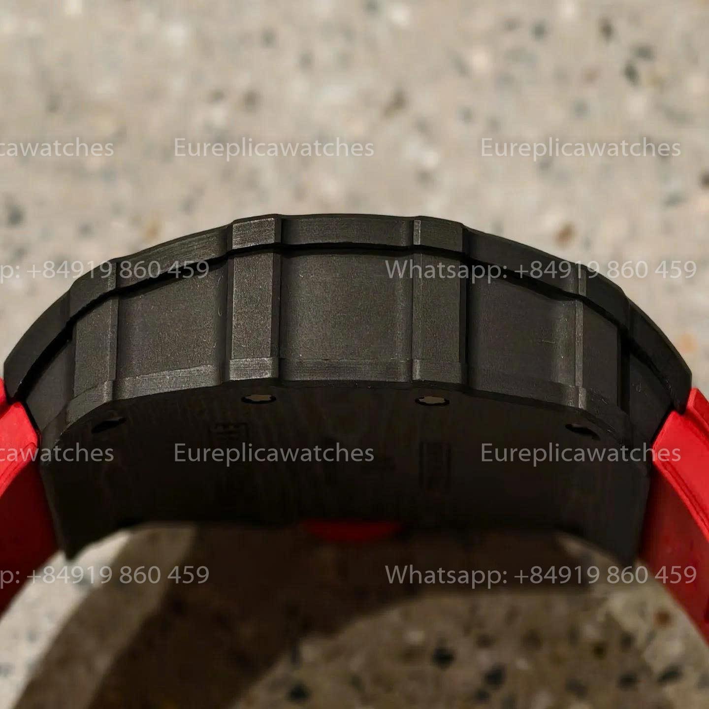Mille Studio Richard Mille RM35-01 Black Carbon RMUL3 Movement Red Rubber Strap