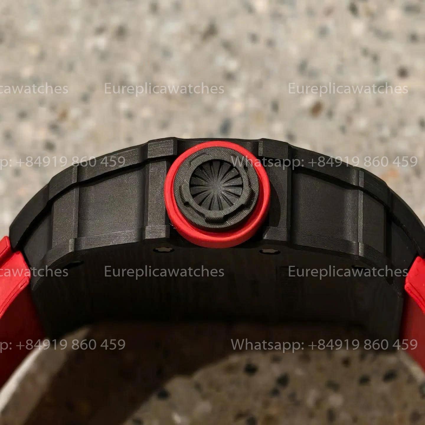 Mille Studio Richard Mille RM35-01 Black Carbon RMUL3 Movement Red Rubber Strap