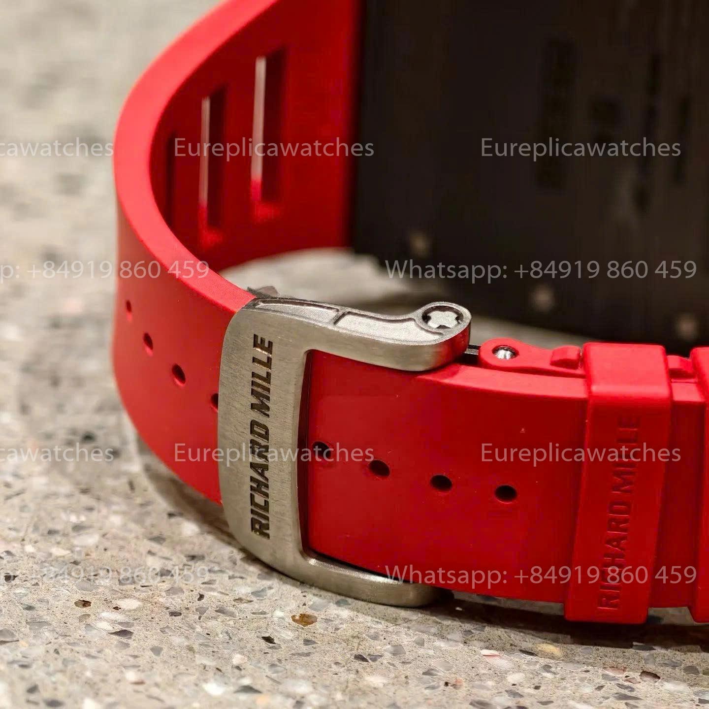 Mille Studio Richard Mille RM35-01 Black Carbon RMUL3 Movement Red Rubber Strap