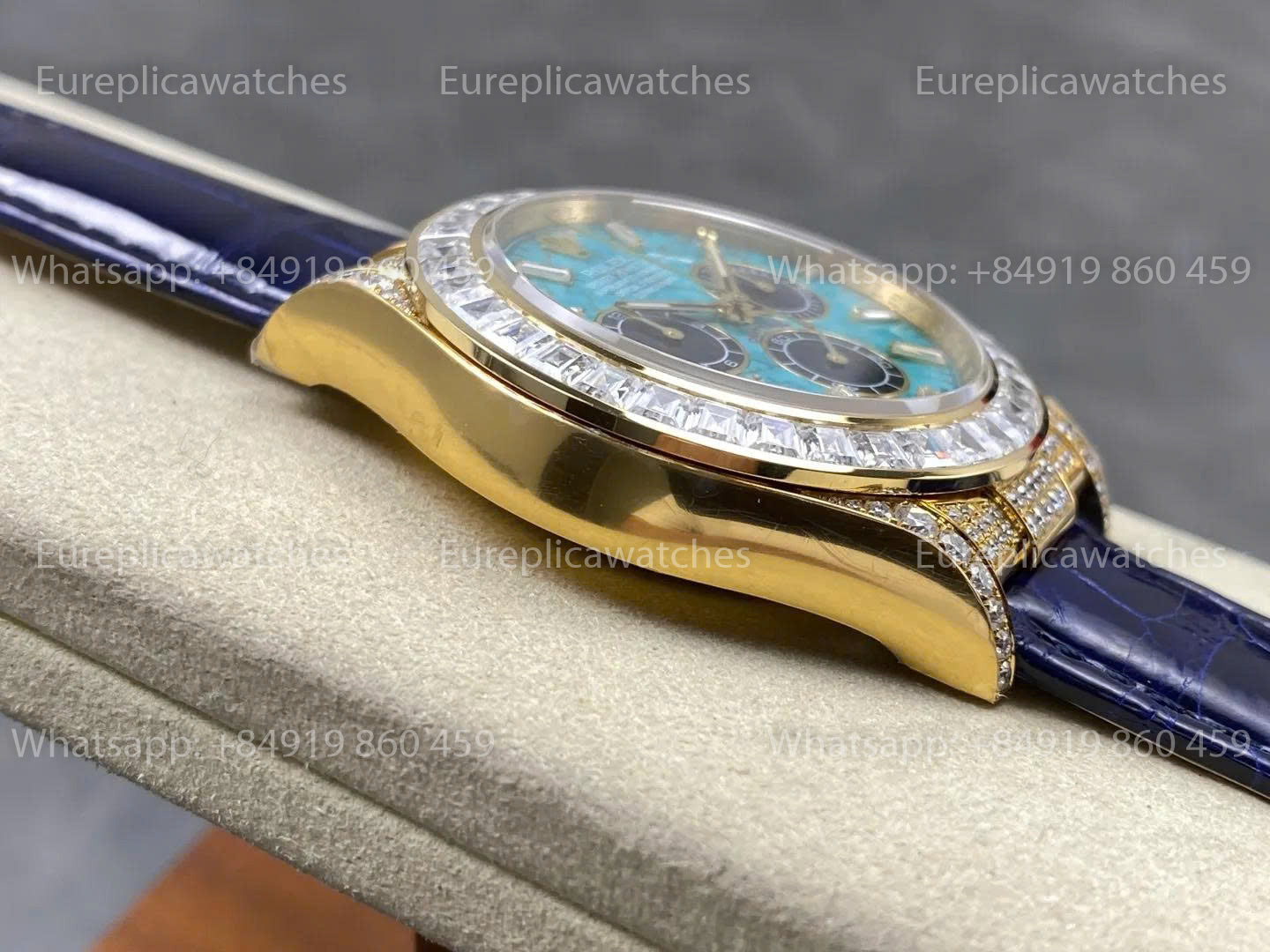 Usine PPM - Rolex Daytona Cadran Turquoise – Lunette Moissanite Diamant