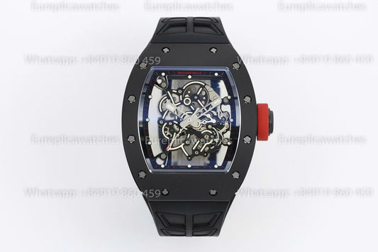 ZF Factory - RICHARD MILLE  RM055  NTPT V3 Black Ceramic Case Red Crown