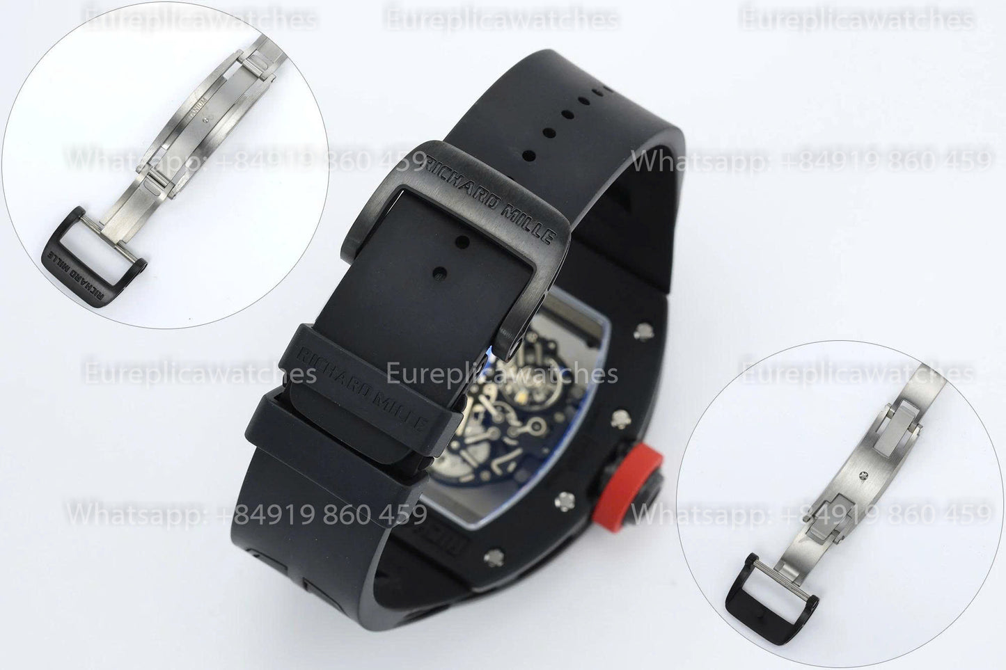 ZF Factory - RICHARD MILLE RM055 NTPT V3 Boîtier en céramique noire Couronne rouge