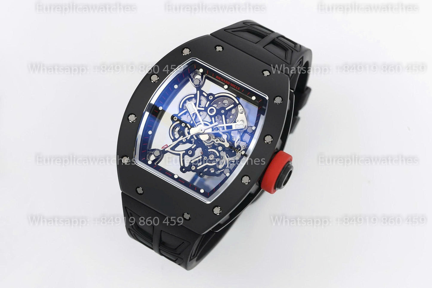 ZF Factory - RICHARD MILLE RM055 NTPT V3 Boîtier en céramique noire Couronne rouge
