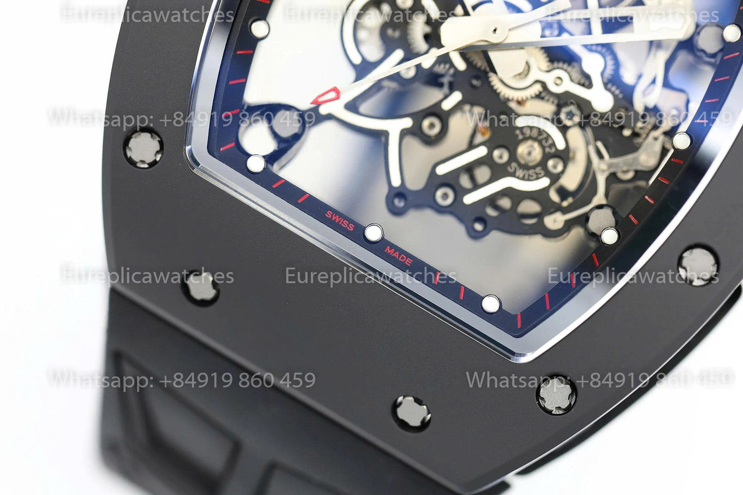 ZF Factory - RICHARD MILLE RM055 NTPT V3 Boîtier en céramique noire Couronne rouge
