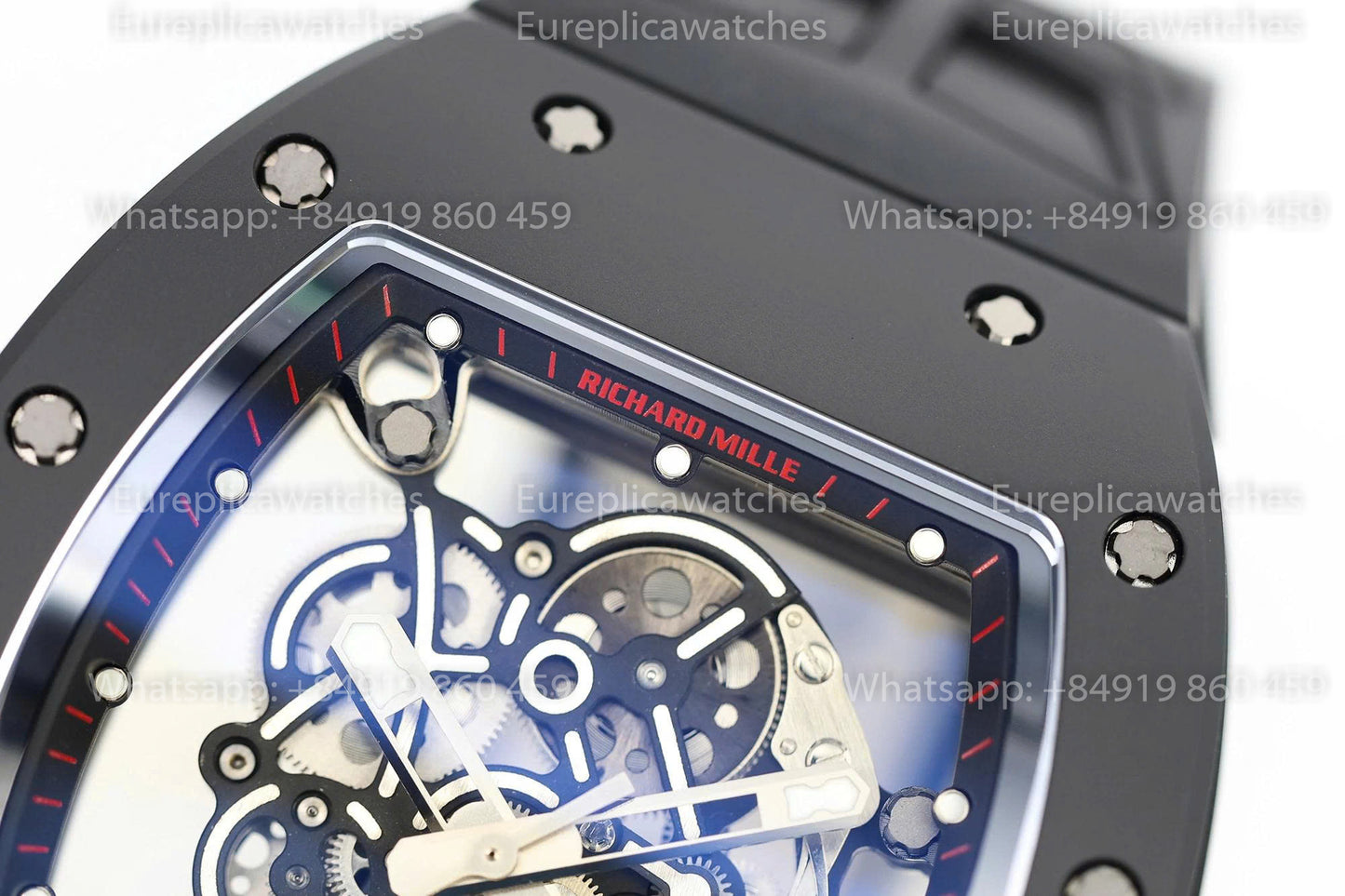 ZF Factory - RICHARD MILLE RM055 NTPT V3 Boîtier en céramique noire Couronne rouge