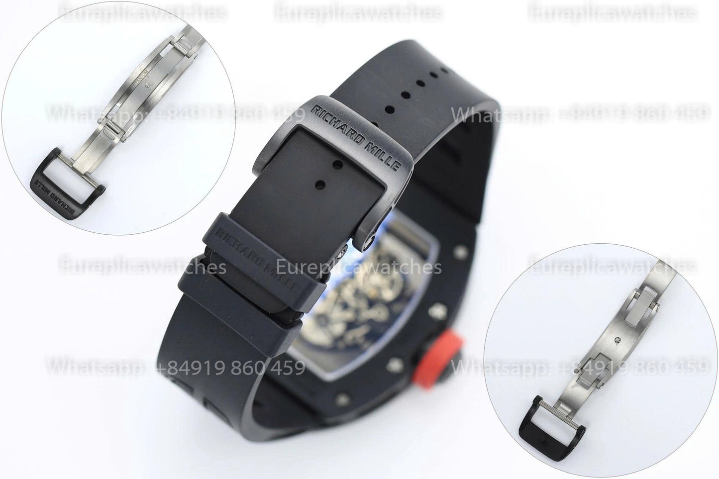 Usine ZF - RICHARD MILLE RM055 NTPT V3 Boîtier en céramique noire Cadran rouge